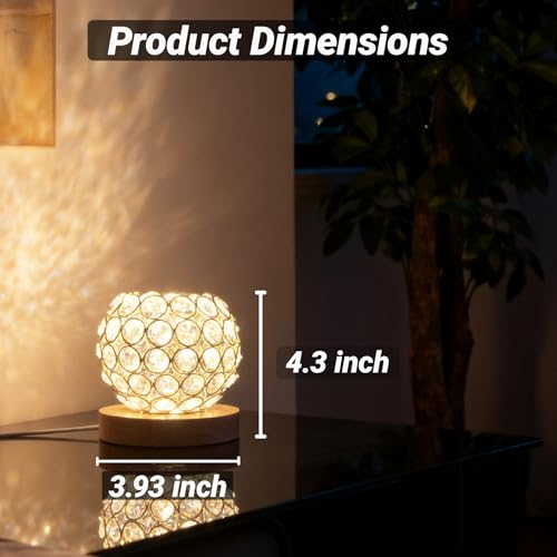 FuoiCorn Crystal Mood Table Lamp, Small Decorative Sphere Light with Voice Control - 3 Lighting Modes Ambient Lighting for Tiny Bedroom & Living Room Decor, Aesthetic Gifts for Teen Girls - Image 4