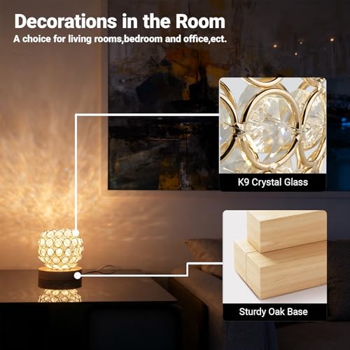 FuoiCorn Crystal Mood Table Lamp, Small Decorative Sphere Light with Voice Control - 3 Lighting Modes Ambient Lighting for Tiny Bedroom & Living Room Decor, Aesthetic Gifts for Teen Girls - Image 3