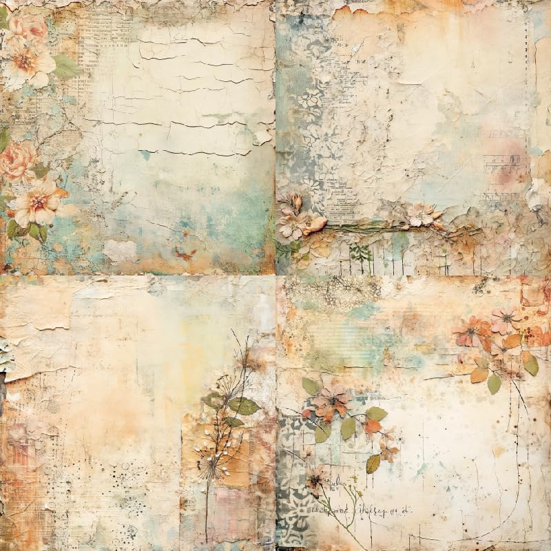 DESEACO 24 Sheets Vintage Floral Scrapbooking Paper Pad 6x6, Decorative Single-Side Craft Paper for Adult Journaling, Card Making, Collage & DIY Scrapbook Projects - Image 3