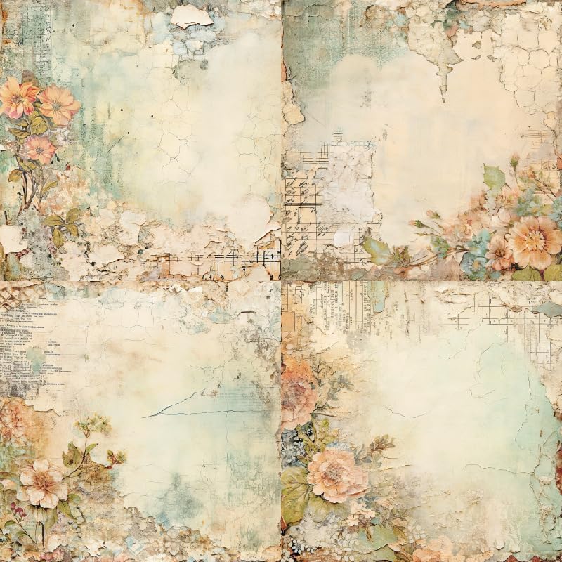 DESEACO 24 Sheets Vintage Floral Scrapbooking Paper Pad 6x6, Decorative Single-Side Craft Paper for Adult Journaling, Card Making, Collage & DIY Scrapbook Projects - Image 4