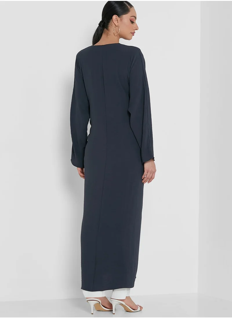 Azzalia Knot Detail Longline Abaya