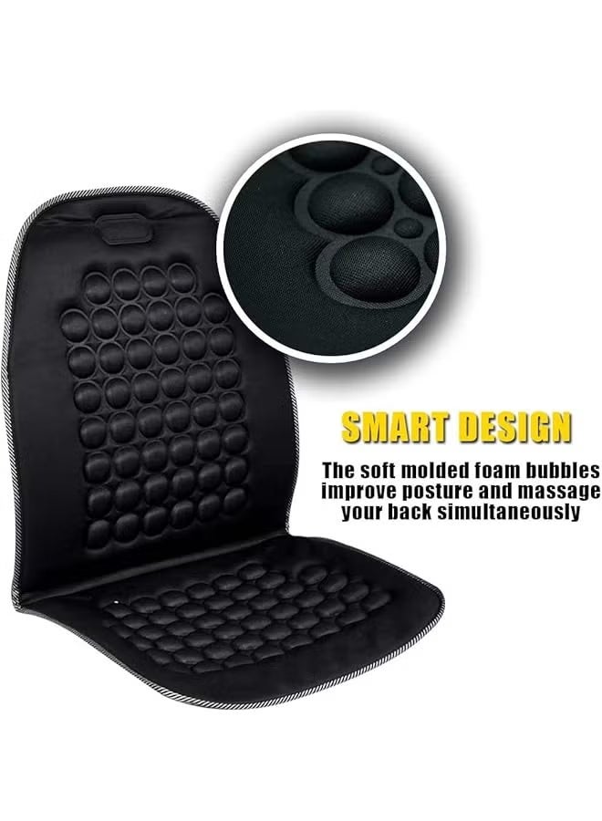 3XR 1 Pcs Universal Comfortable Auto Car Van Seat Cover Massage Health Cushion Protector Black - Image 2