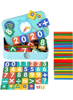 vesus Time Telling Learning Toy 50Pcs Wooden Counting Sticks 35 Magnets Preschool Educational Puzzles,Sorting,Creative Games,Math’s Number Children's Activity Gift Toybox  - Image 1