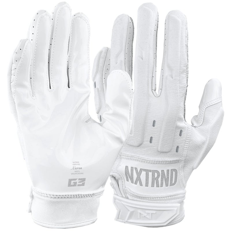 NXT NXTRND Nxtrnd G3 Pro Padded Football Gloves Sticky Padded Receiver Lineman Gloves White XXLarge - Image 2