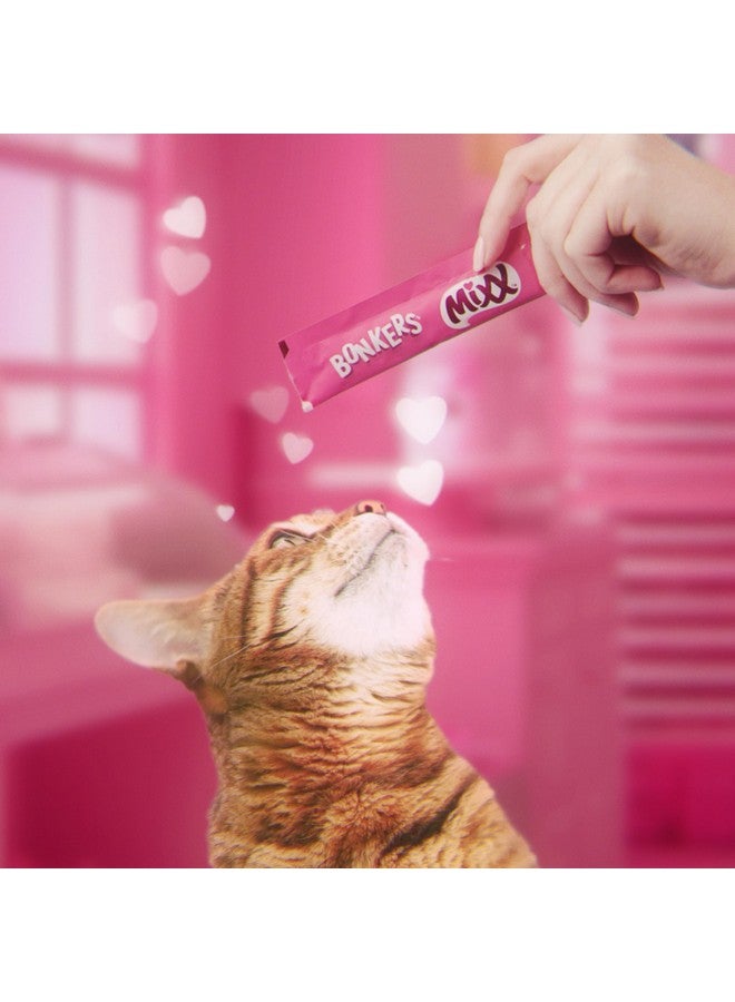 Bonkers Mixx, Wet Lickable Tube Succulent Salmon Flavor Cat Treats, Real Meat Treats, Treats for Training or Food Topper, for All Breeds and Ages, Value Pack (15 Pack, 60 Tubes) - Image 4