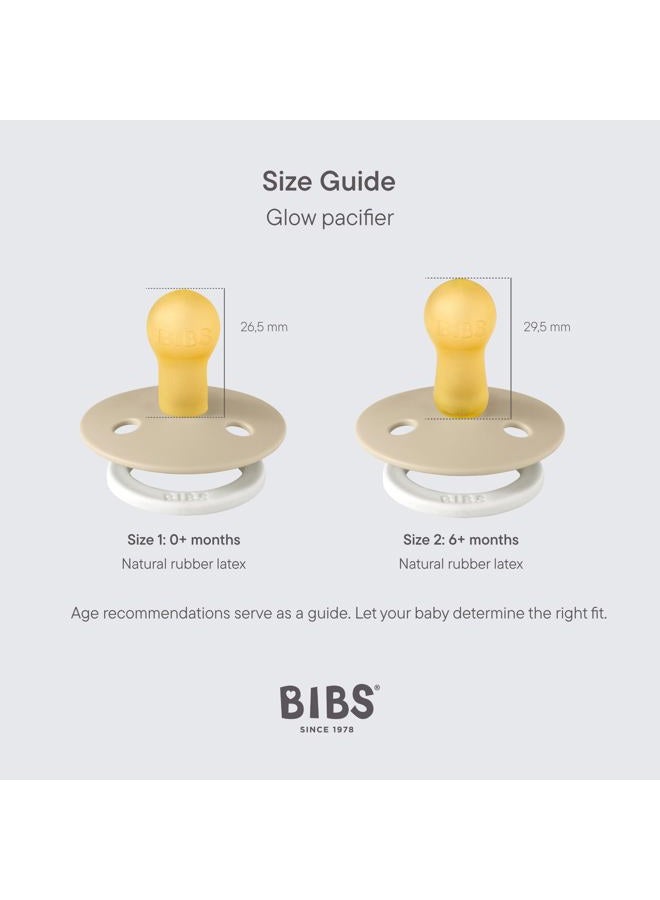 BIBS Pacifiers Colour Collection | Natural Rubber Baby Pacifier | Set of 2 BPA-Free Soothers | Made in Denmark | 18+ Months (Pack of 2) | Sage Night/Cloud Night - Image 2