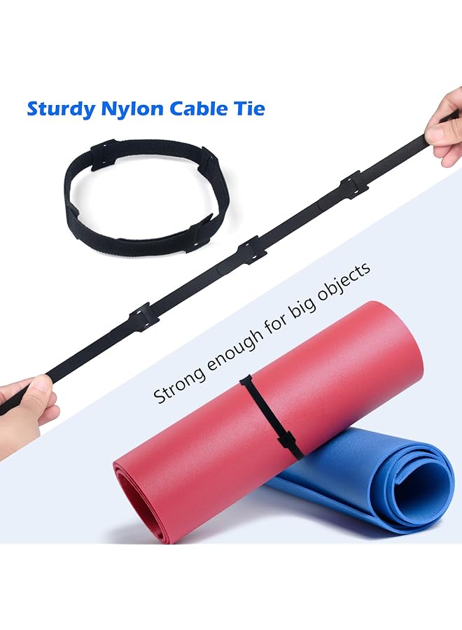 erorex 100Pcs 8 Inch Reusable Cable Ties Black Adjustable Cable Straps Cable Tie Management Cable Tidy For Desktop Charging Cables Home And Office - Image 3