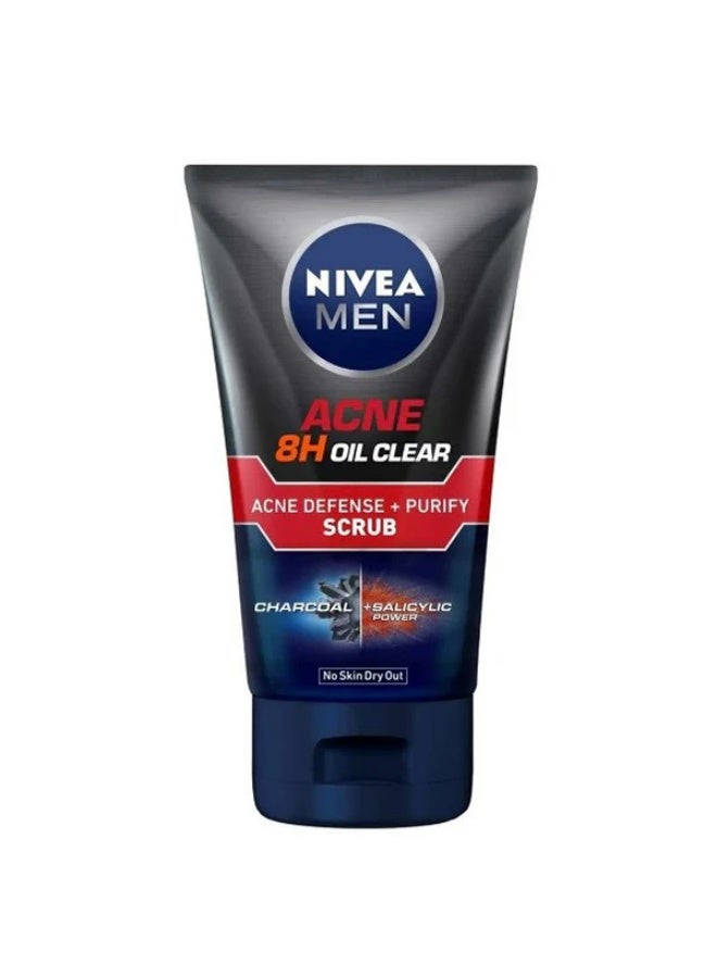 Nivea Men Acne 8H Oil Clear Acne Defense + Purify Scrub 100 ML