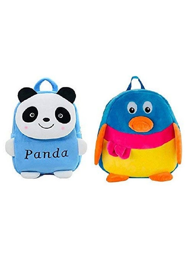 Blue Tree Soft Material School Bag for Kids Plush Backpack Cartoon Toy, Children's Gifts Boy/Girl/Baby/Decor School Bag for Kids (Panda&Duck) - Image 1