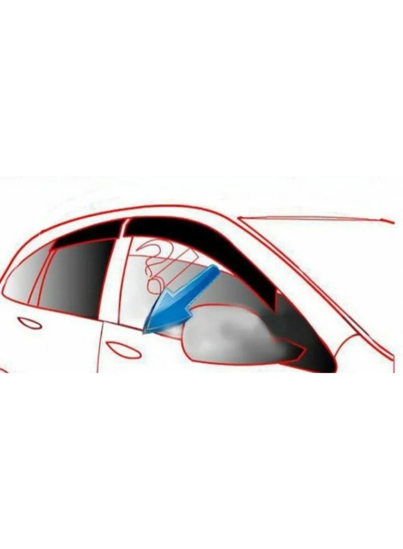 Toyota Prado 2003 2009 Window Visors Set of 4 Black Door Rain Guards - Image 2