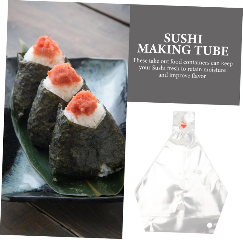Transparent Sushi Storage Bags Disposable Food Packaging 20Pcs Includes Stickers - Image 4