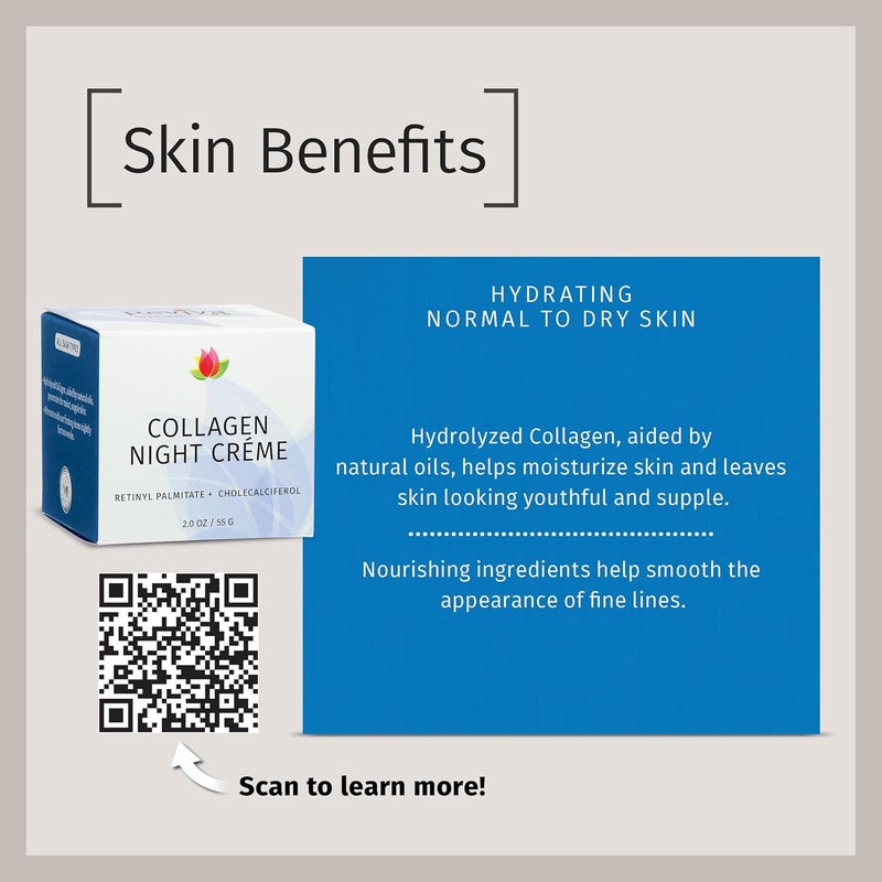 Reviva Labs Collagen Night Crème with Retinyl Palmitate and Cholecalciferol - 2.0 oz (55 g) - Image 5