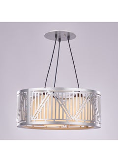NAGAFA SHOP Silver Circle Tri Modern Chandelier 3 Lamps-Wts451  - Image 1