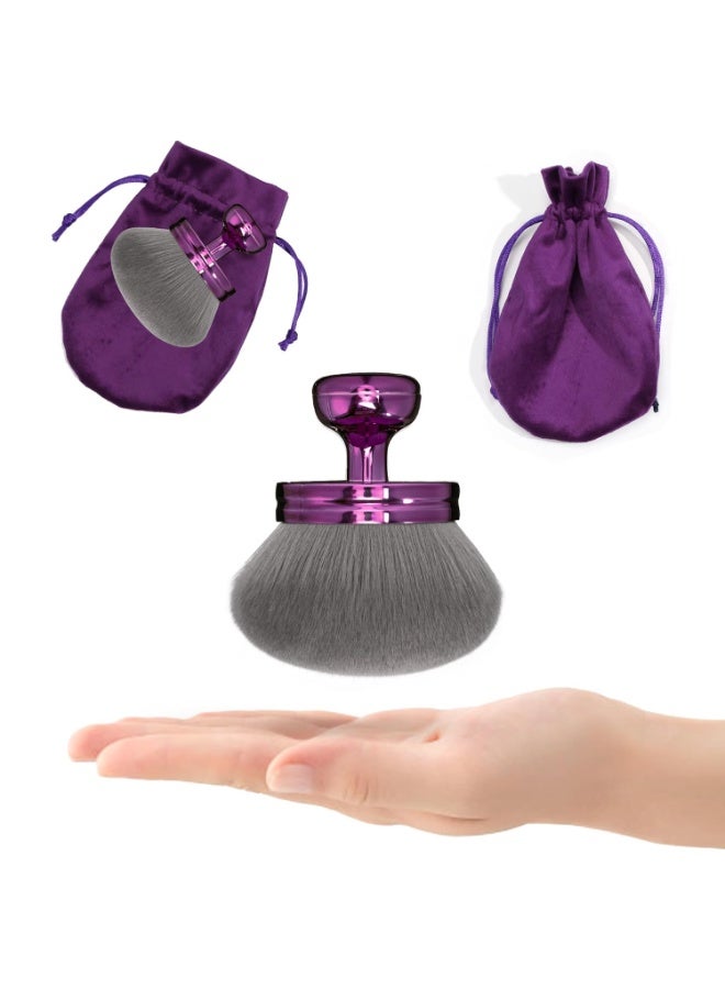 JUE-FISH Blend & Blur Large Body Makeup Brush 3.2inch Wide Round Head Kabuki Brush | for Self Tanner,Leg Makeup & Bronzer Self Tan Applicator For Application with Drawstring Bag - Image 3