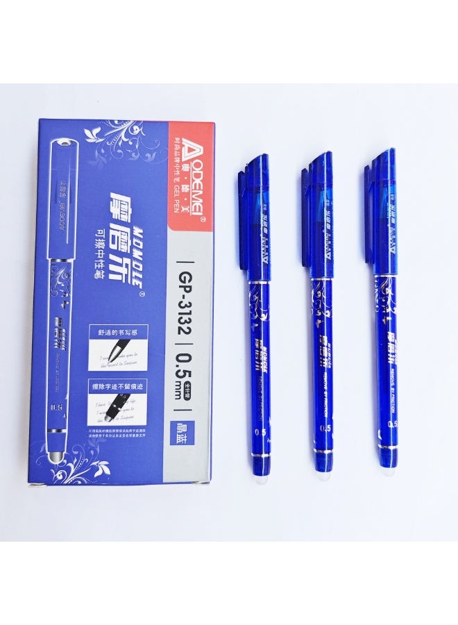 Aodemei Retractable Erasable Gel Pens Clicker, Fine Point 0.5mm, Blue Color Inks for Drawing Writing, 12-Pack - Image 1