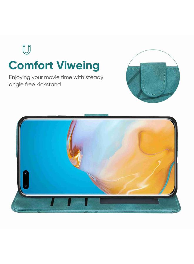 زبون جراب هاتف Huawei P40 Pro مصنوع من الجلد بخطوط هندسية - Image 4