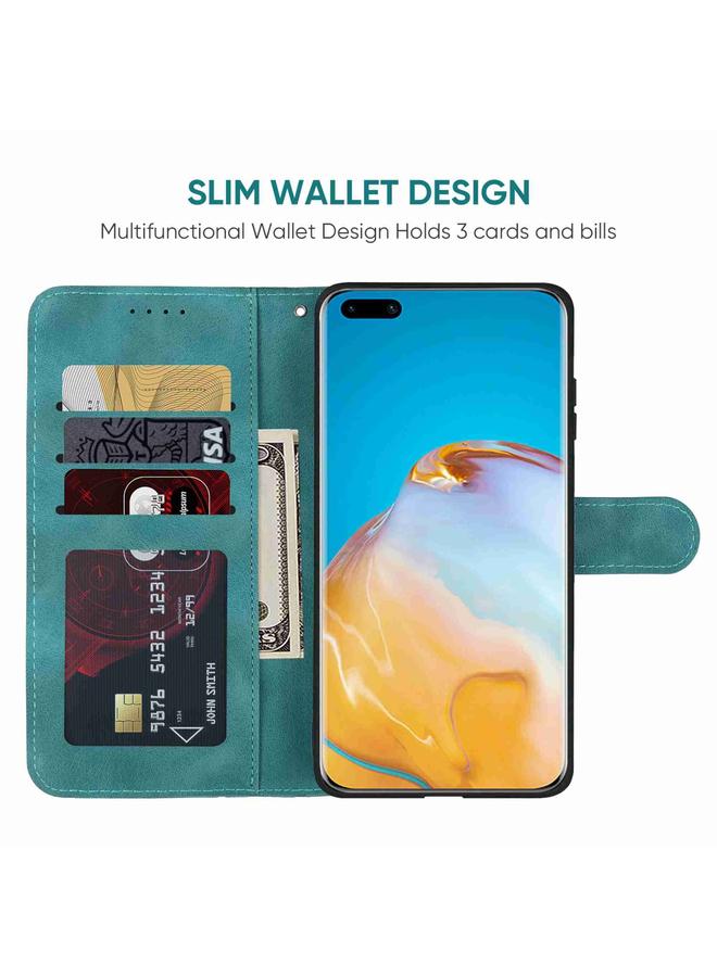 زبون جراب هاتف Huawei P40 Pro مصنوع من الجلد بخطوط هندسية - Image 3