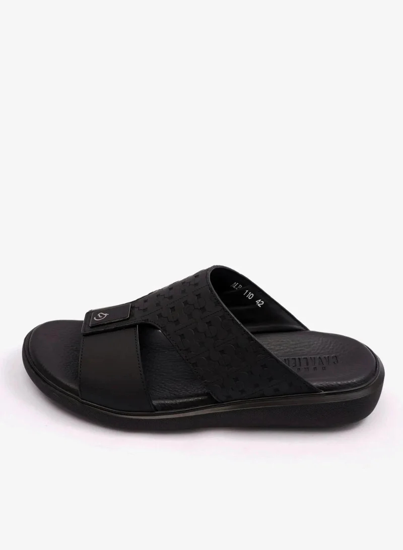 STYLISH TRIM MENS UOMO CAVALIER SANDALS BLACK