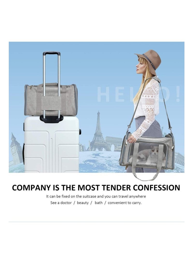 Cat Carriers Dog Carrier Pet for Small Medium Cats Dogs Puppies up to 15 Lbs, TSA Airline Approved Soft Sided, Collapsible Travel Puppy - Image 5