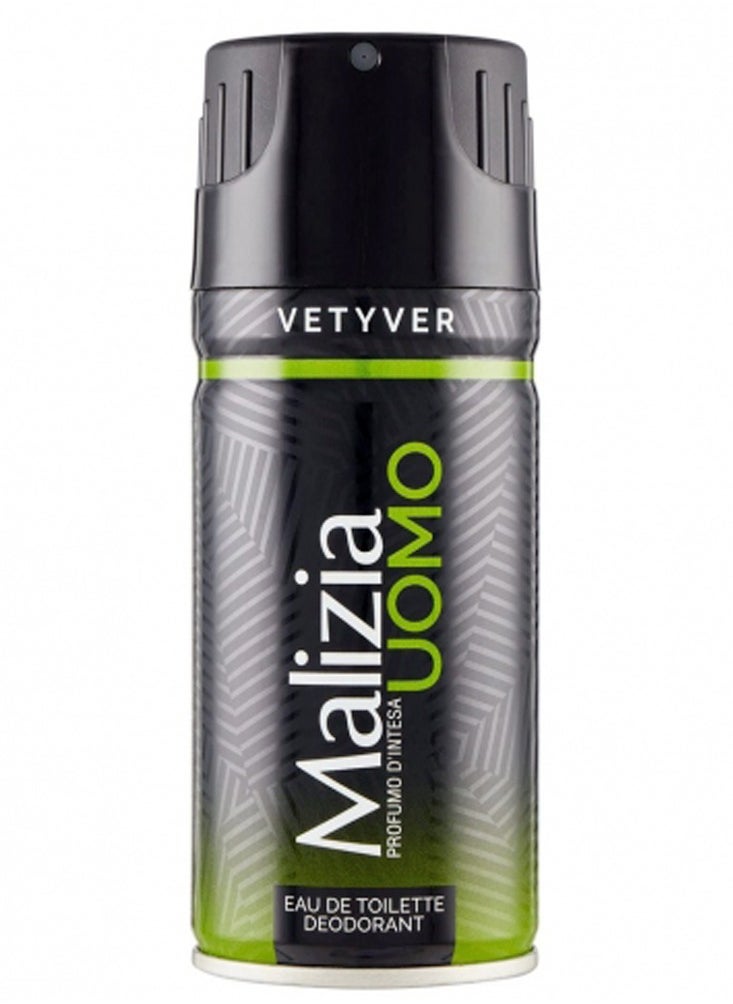 Malizia Malizia Uomo Deo Vetyver Body Spray 150 ml (Pack of 3)  - Image 2