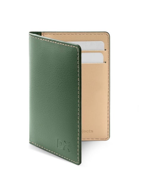 DailyObjects Hunter Green Log Bi-Fold Wallet | Compact and travel friendly structure | Durable, contemporary, and sophisticated | Premium Pebbled Leather | Manufactured in India | For Men