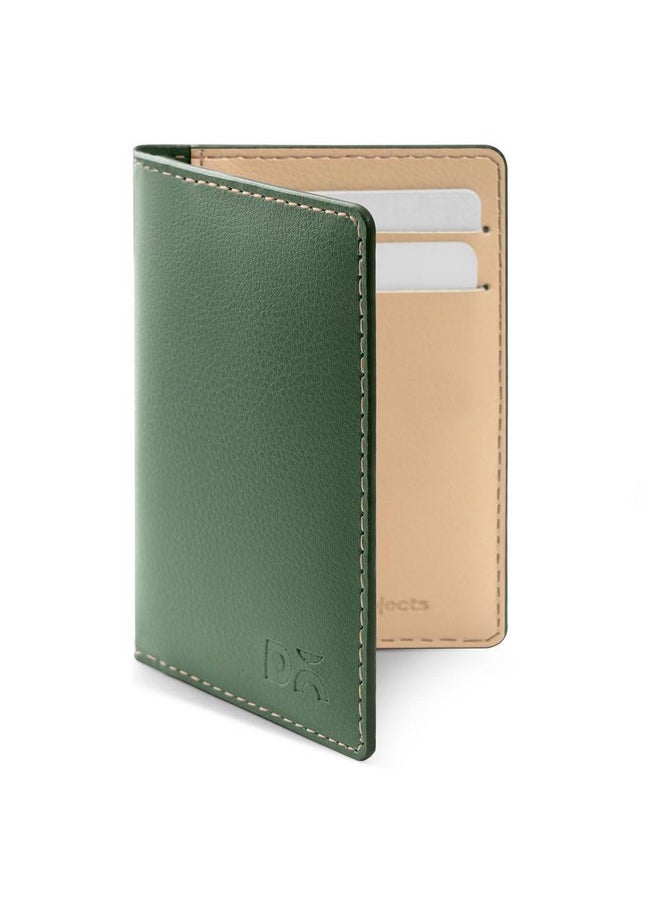 DailyObjects DailyObjects Hunter Green Log Bi-Fold Wallet | Compact and travel friendly structure | Durable, contemporary, and sophisticated | Premium Pebbled Leather | Manufactured in India | For Men  - Image 1