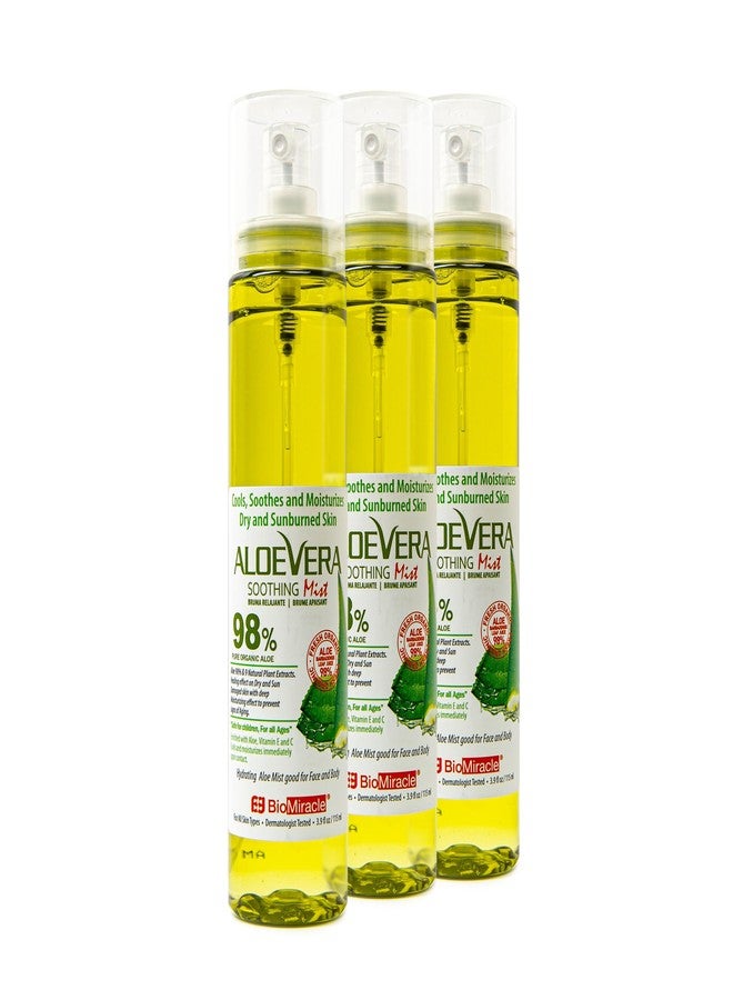 BioMiracle Aloe Vera Soothing Mist Soothing Gel with 9 Natural Plant Extracts, Deep Hydration Pump Bottle - 3 Pack - Image 1