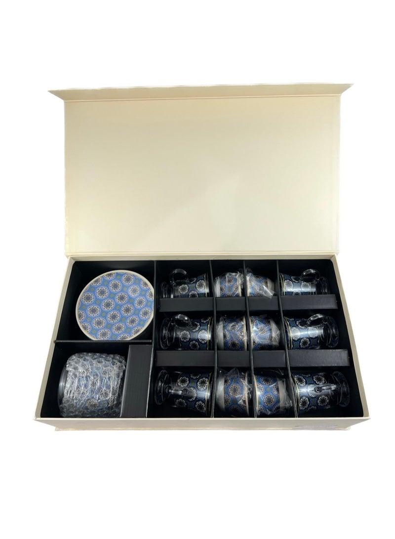 Homemaker 20-Piece Tea Set – Porcelain Coffee Cups & Tea Saucers, Glass Tea Glasses & Sugar Bowl – Elegant Tea and Coffee Set for Any Occasion - Image 5