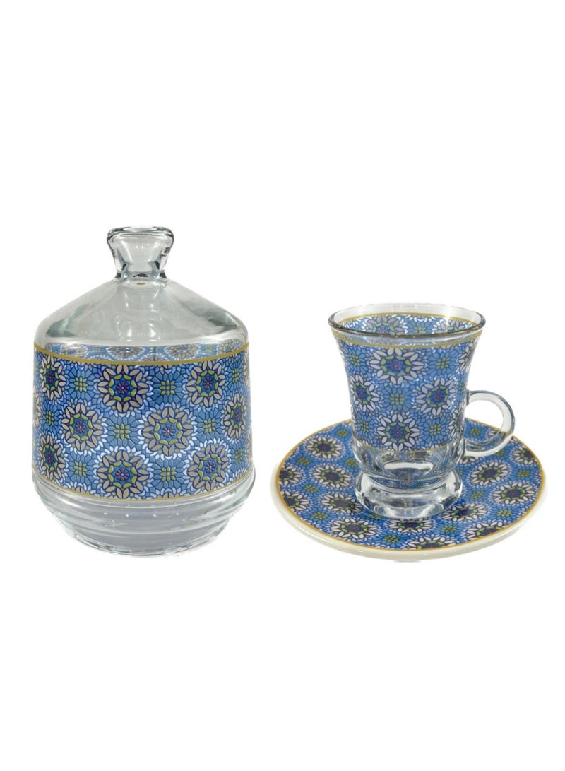 Homemaker 20-Piece Tea Set – Porcelain Coffee Cups & Tea Saucers, Glass Tea Glasses & Sugar Bowl – Elegant Tea and Coffee Set for Any Occasion - Image 4