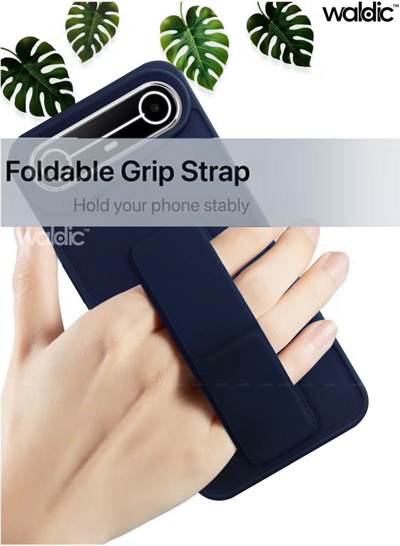 Waldic Tecno Pova Slim Premium Case | Premium Silicone Magnetic Hand Grip Holder Case Cover Designed for Tecno Pova Slim | Tecno Pova Slim Case Camera and Drop Protection Thin Protective Back Cover Case for Tecno Pova Slim - Dark Blue - Image 5