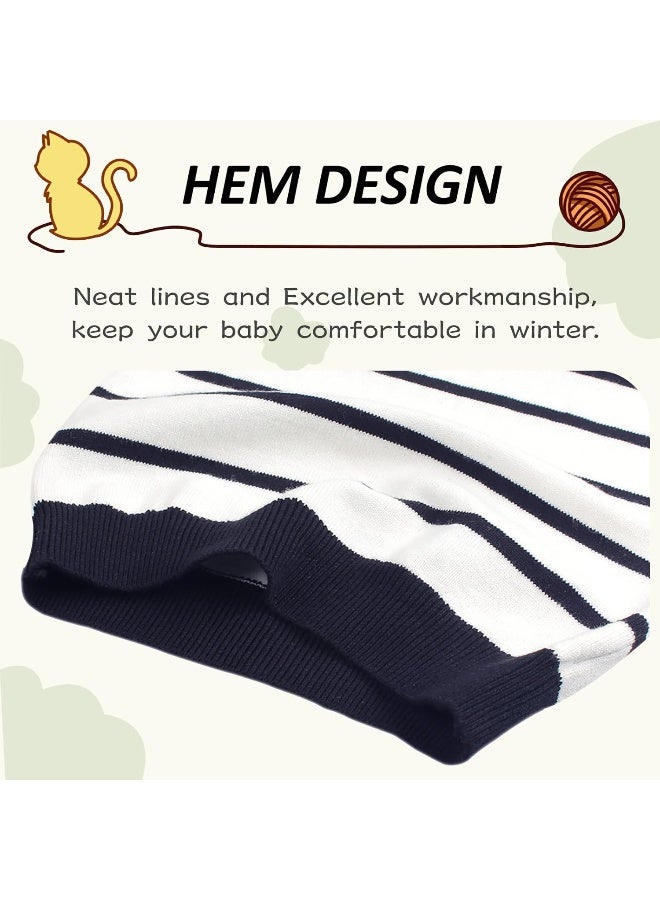 Peecabe Peecabe Kids Boys Cable Knit Sweater Long Sleeve Round Collar Striped Sweatshirt Baby Cotton Pullover Sweater Spring 1-5T - Image 4