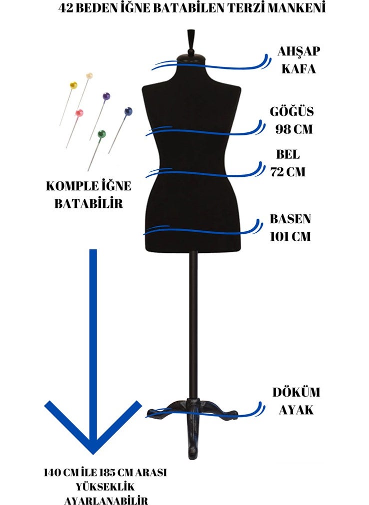 Mannequin Istanbul Cast Footed Size 42 Sponge Needle Propable Tailor Mannequin Rehearsal Mannequin