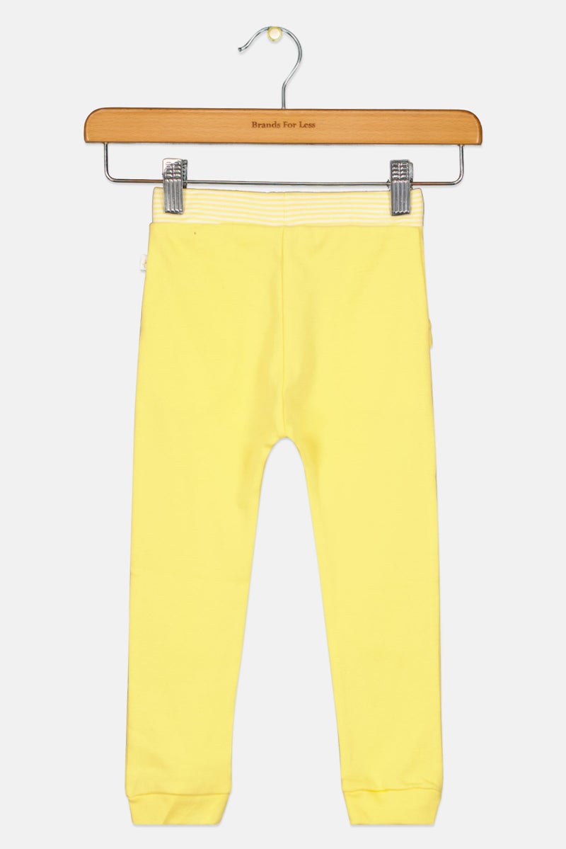 Hamleys Toddlers Girl Embroidered Jogger Pants, Yellow - Image 3