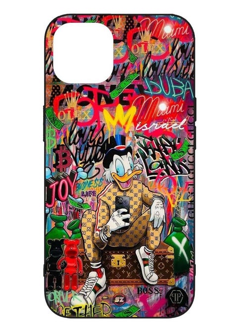 Protective Printed Mobile Cover Cartoon Characters Donald Duck With Selfie With Joy For Apple iPhone 13 Pro