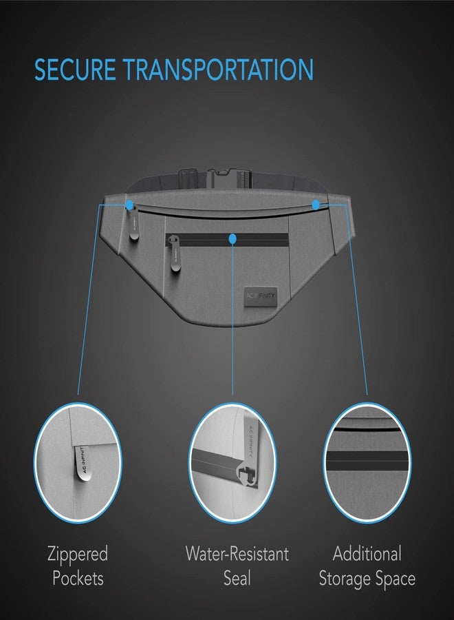 ايه سي إنفينيتي حقيبة حزام AC Infinity مانعة للروائح، حقيبة تخزين محكمة الإغلاق مصنوعة من قماش نايلون 900D وبطانة بفلتر كربوني، حقيبة سفر، حقيبة تخزين مانعة للروائح، رمادي - Image 4