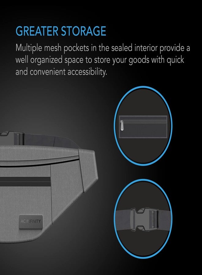 ايه سي إنفينيتي حقيبة حزام AC Infinity مانعة للروائح، حقيبة تخزين محكمة الإغلاق مصنوعة من قماش نايلون 900D وبطانة بفلتر كربوني، حقيبة سفر، حقيبة تخزين مانعة للروائح، رمادي - Image 3