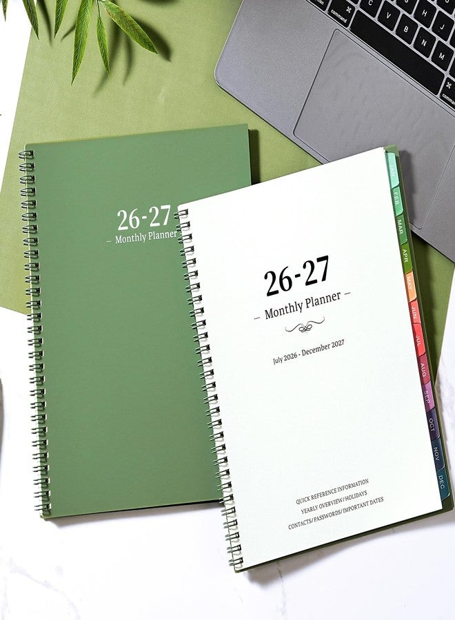 Shoparr Planner 2026-2027 - 2026-2027 Monthly Planner, JUL 2026-DEC 2027, Monthly Planner/Calendar 2026-2027 with Colorful Tabs, 2026-2027 Calendar Planner for Daily Organizing - Waterproof Cover (8" x10", 12 Month Pages & Notes, Moss green) - Image 2