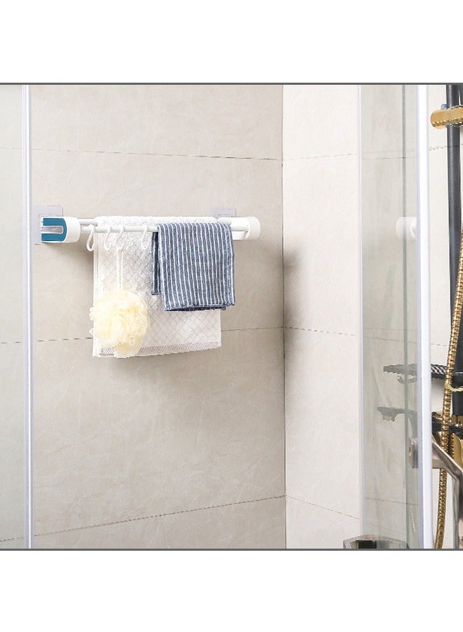 SYOSI 18 Inch Self Adhesive Towel Bar ABS Double Towel Rack Shower Hanger Waterproof and Moistureproof No Drill Strong Adhesion Easy Install Towel Ring Self Adhesive for Bathroom Kitchen Grey - Image 4