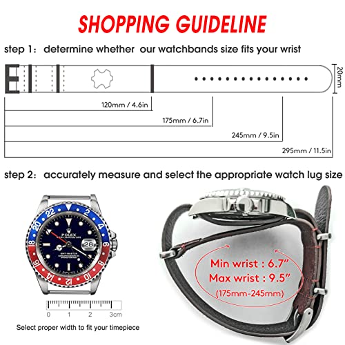 torbollo Suede Leather Watch Band, Style One-Piece Military Watch Strap Vintage Tone 20mm Replacement Wrap for Men Women Coffee - Image 5