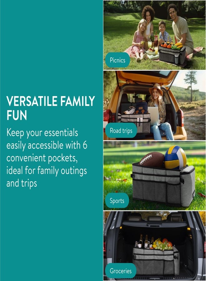 Navaris Car Storage Organiser Box - Ideal for Car Seats and Back Seat Storage for Kids - Quick Installation & Easy to Clean - Also Suitable as Van Tidy Caddy & Front Seat Organiser - Image 5