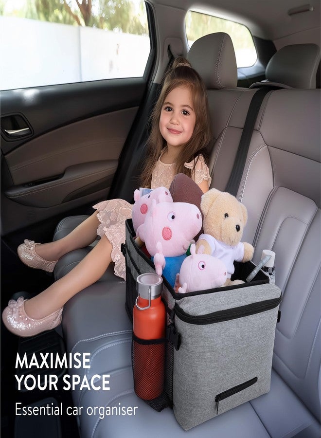 Navaris Car Storage Organiser Box - Ideal for Car Seats and Back Seat Storage for Kids - Quick Installation & Easy to Clean - Also Suitable as Van Tidy Caddy & Front Seat Organiser - Image 2