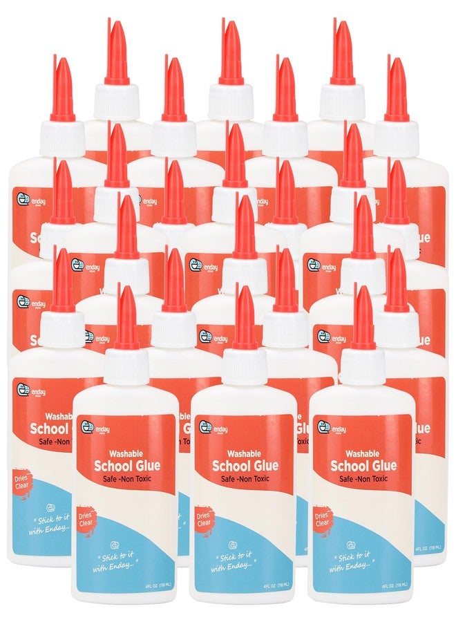Enday White Glue, 4 Ounce, Non-Toxic Liquid Adhesive for Arts, Crafts, Lemon, Kids, Vinyl, Wood, Cardboard - Image 1
