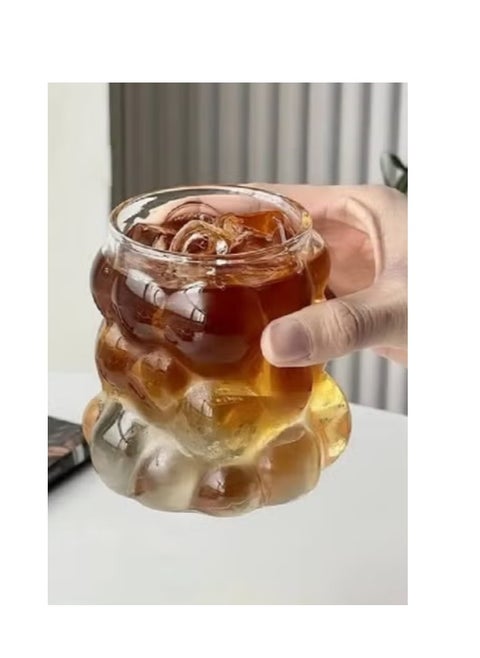 Bubbles Mug, 350 ml, clear glass for drinking juices, Nescafe, and ice coffee, one piece