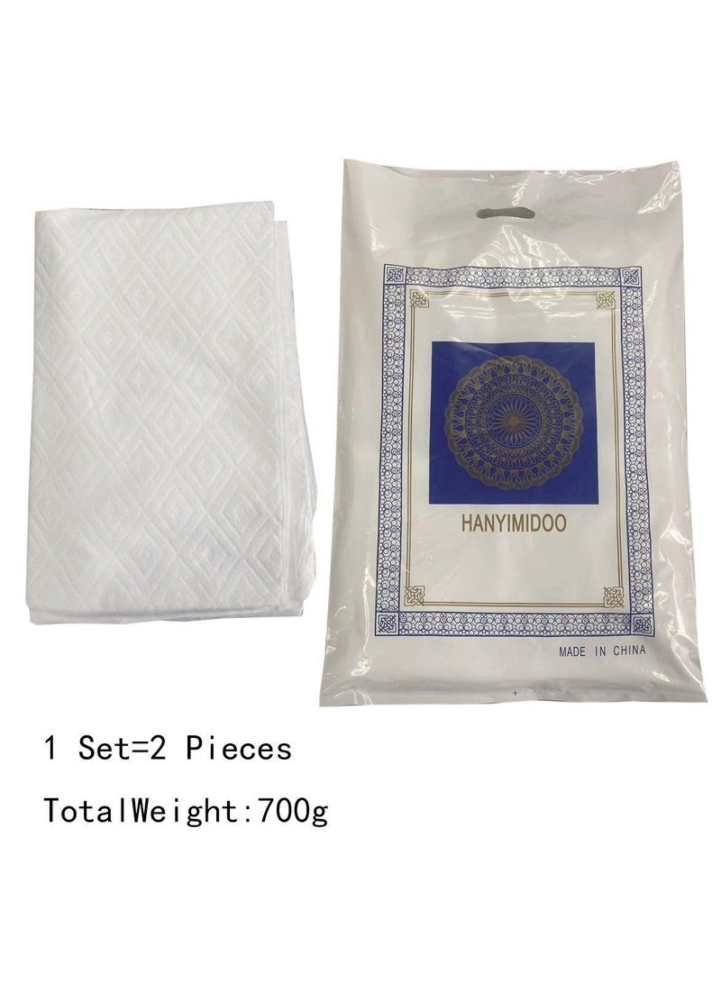 Premium Cotton Ihram Set for Hajj and Umrah Pilgrimage White Two-Piece Modest Religious Attire Unisex Adult Size - Image 1