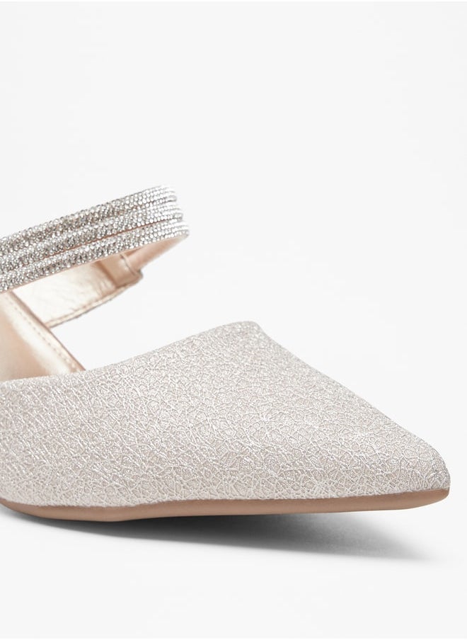 Flora Bella - Women's Embellished Slip-On Mules with Flared Heels - Image 1