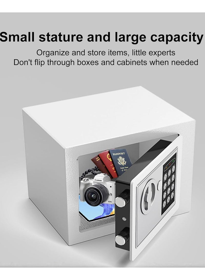 Compact Electronic Safe with Dual Locking System - Secure Storage for Money, Jewelry, Documents, and Valuables - Fireproof Security Box for Home, Office, or Hotel (White) 27X22x23 cm - Image 5