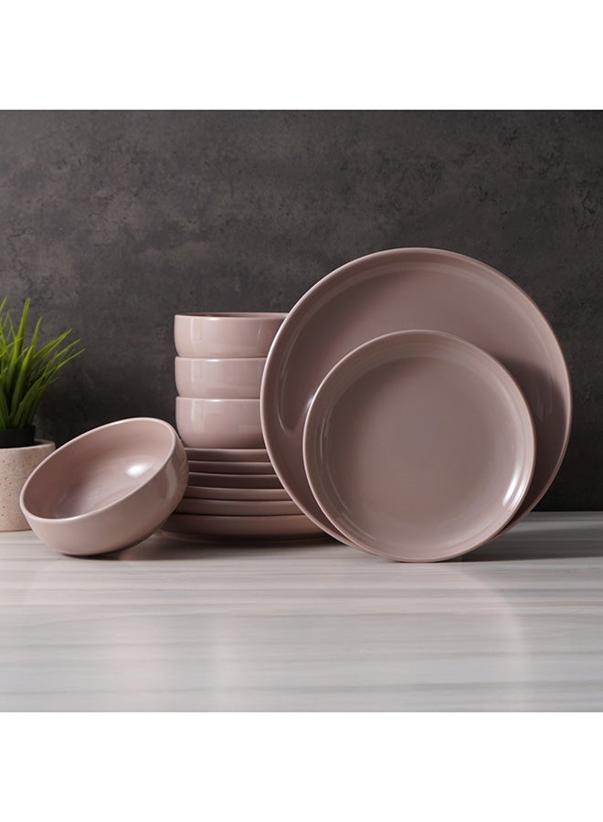 La Mesa 12 Pcs Dinner Set Earth Brown 4 X Dinner Set + 4 X Side Plate + 4 X Bowl - Image 3