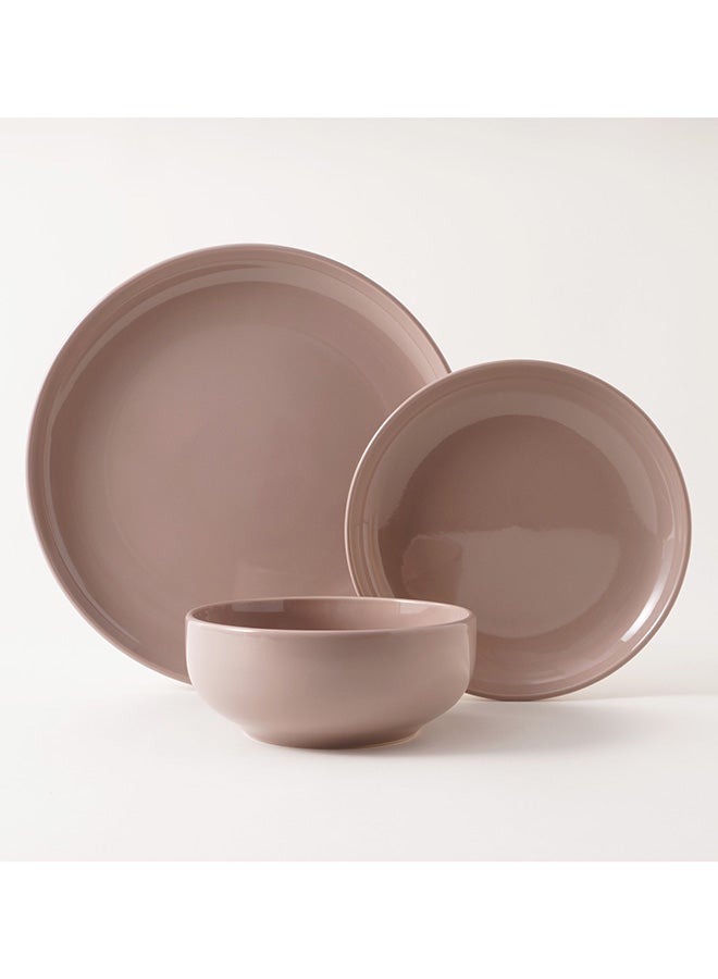 La Mesa 12 Pcs Dinner Set Earth Brown 4 X Dinner Set + 4 X Side Plate + 4 X Bowl - Image 1