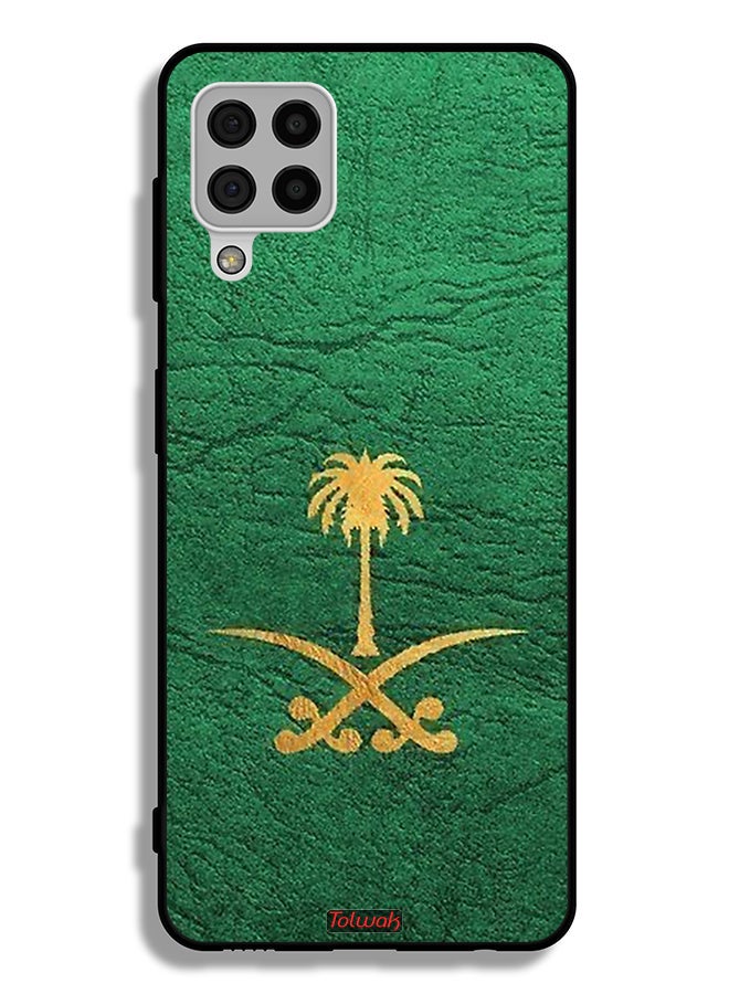 Tolwak Samsung Galaxy A22 4G Protective Case Cover Kingdom Of Saudi Arabia Sign On Leather - Image 1