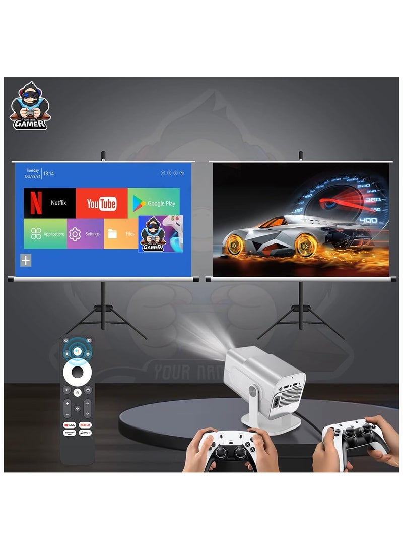 Topleo HCS350 Pro Android 11 Gaming Projector 64GB TF Card Wireless Gaming Controller Dual WIFI1920*1080P Home Theater Portable Projector (Hcs350pro White) - Image 4